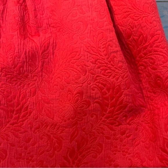 ANTHROPOLOGIE Moulinette Soeurs Red Brocade Dress Red Mini Back Cutout Size 6 - Picture 8 of 14